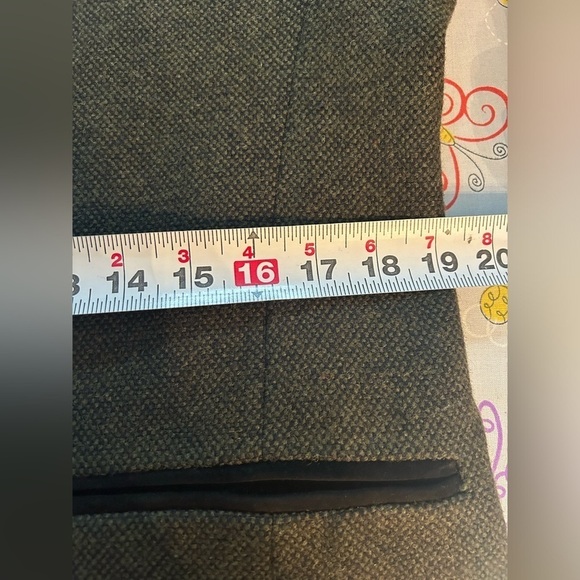 Laura Jefferies 90s Dark Hunter Green Wool Blend Suede Collar Blazer M - Picture 8 of 11